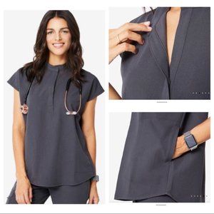 FIGS Charcoal Grey Rafaela Scrub Top (medium) LIMITED EDITION